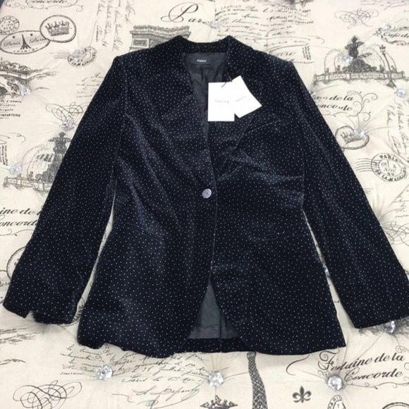 Theory Dotted Cinched Cotton Velveteen Blazer - Picture 5 of 10